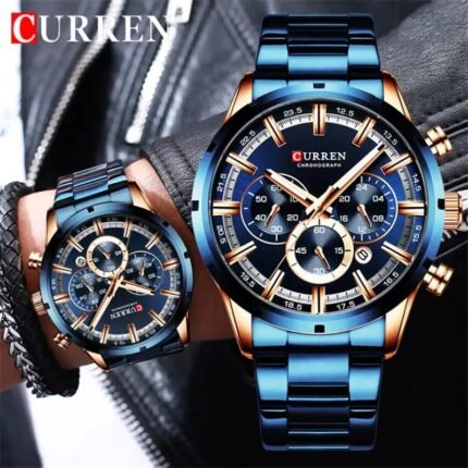 Curren Mens Chronograph Fashion Metallic Wrist Watch