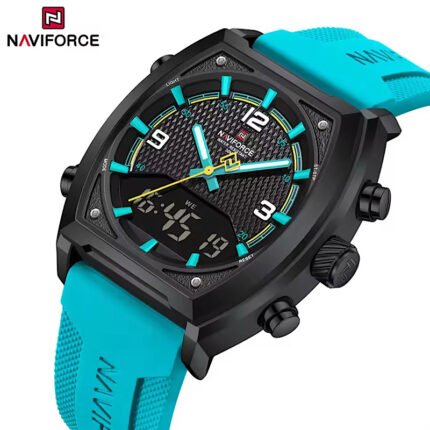 Naviforce Men's Rubber straps Dual time Fashion Wrist Watch