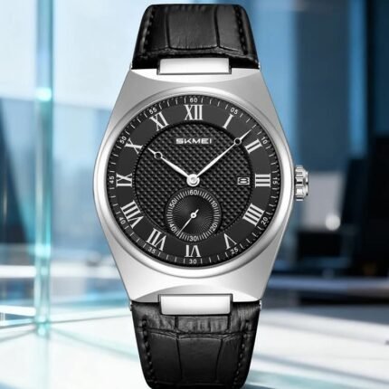 Classic 3ATM water resistant leather wrist watch