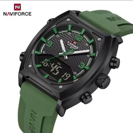 Naviforce Men's Rubber straps Dual time Fashion Wrist Watch