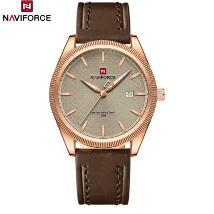 Classic slim Calendar leather wrist watch